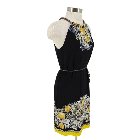 White House Black Market Reversible Sheath Dress Lemon Sleeveless Halter Small - Picture 5 of 13